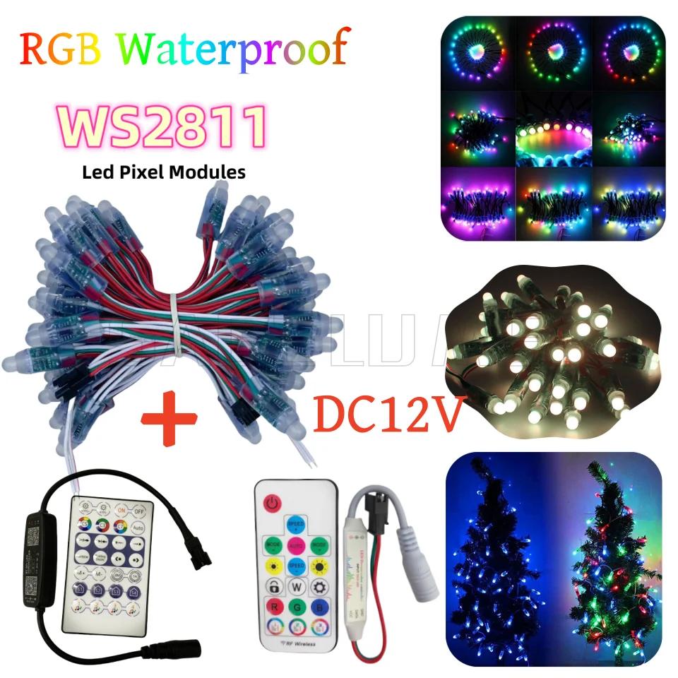 LED ȼ   Ʈѷ ŰƮ , F12mm WS2811 RGB Ǯ ÷ IP68   LED  , DC12V, 50 